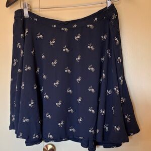 Denim & Supply Ralph Lauren Dark Blue Floral Mini Skirt Large